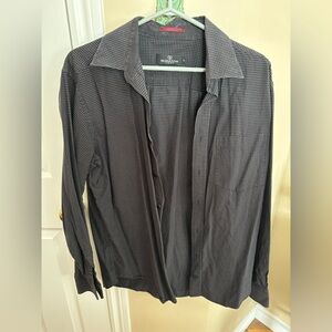 Bugatchi Charcoal Micro Dot Long-Sleeve Button-Up Shirt